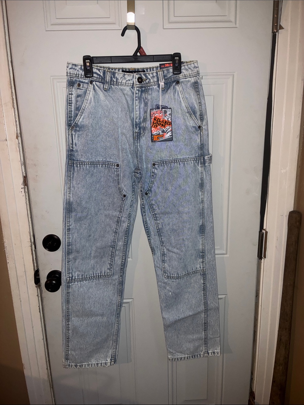 Relaxed Light Blue Carpenter Jeans for Men